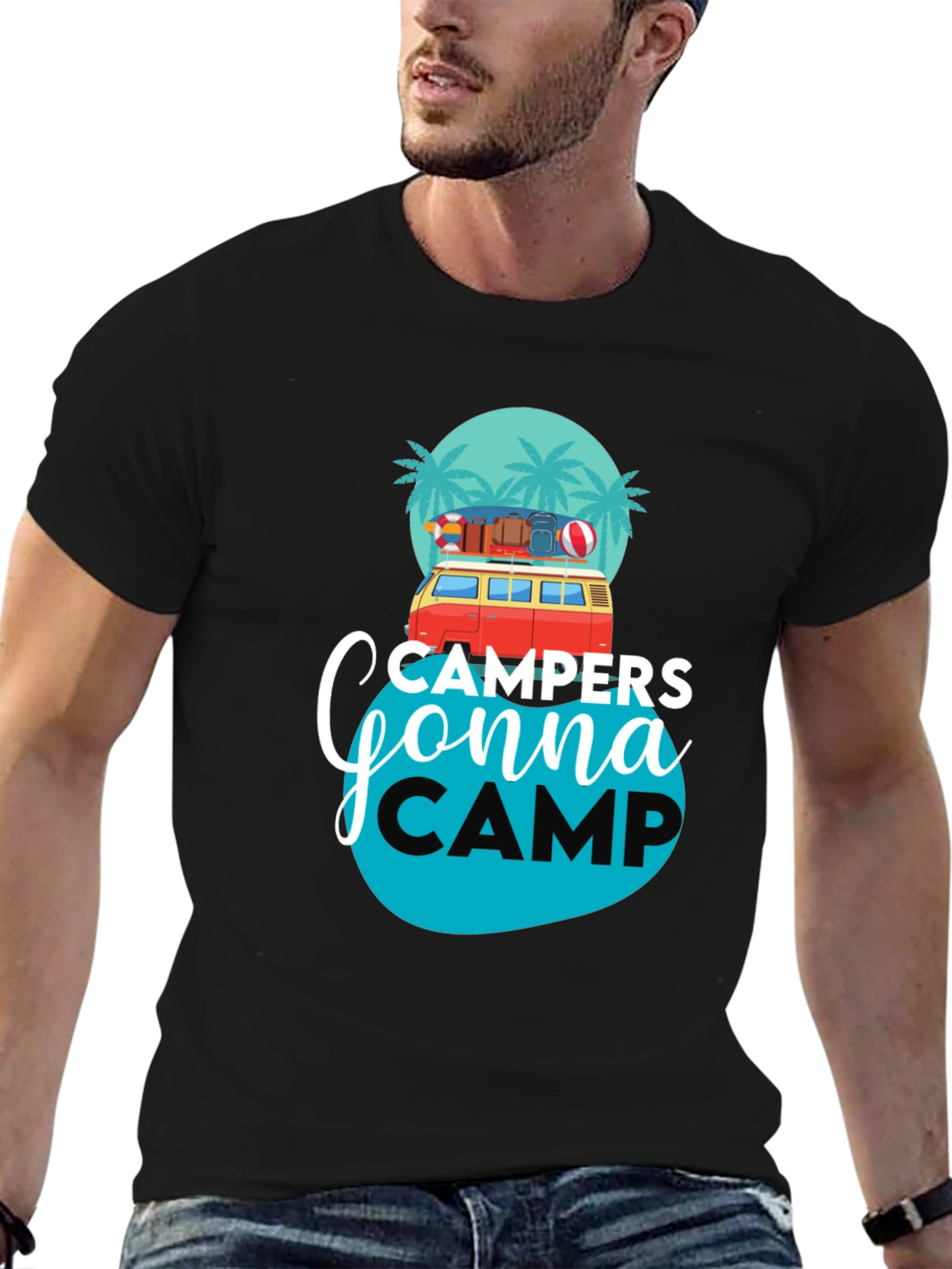 Campers Gonna Camp Graphic Tee - Black