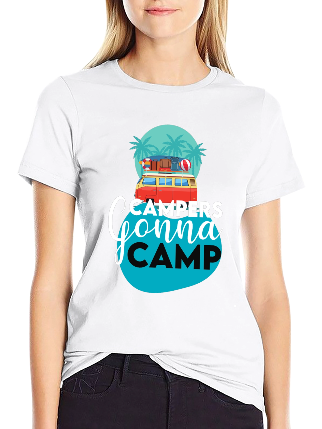 Campers Gonna Camp Graphic Tee - Black