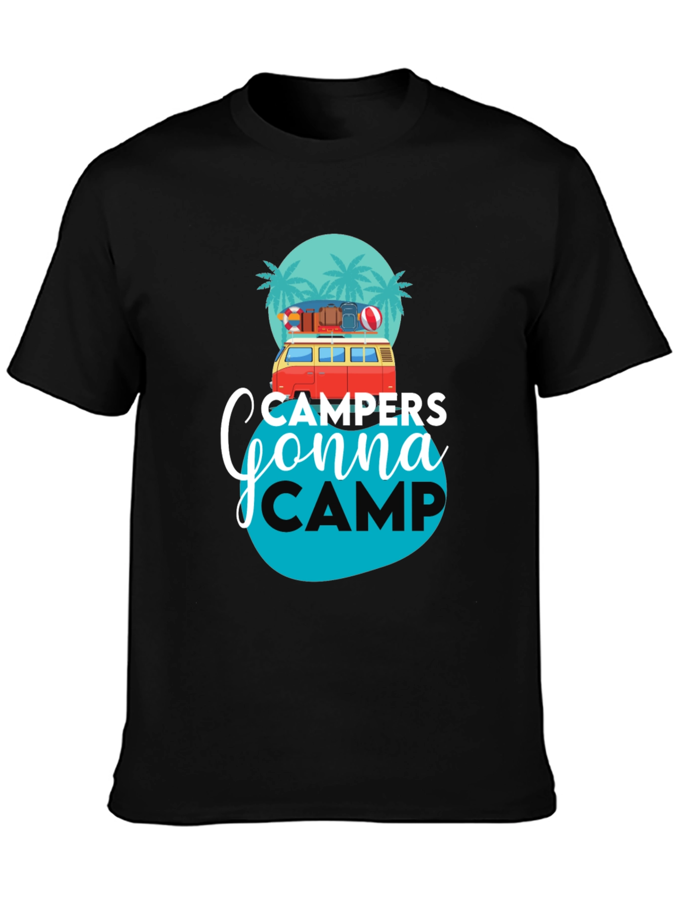 Campers Gonna Camp Graphic Tee - Black