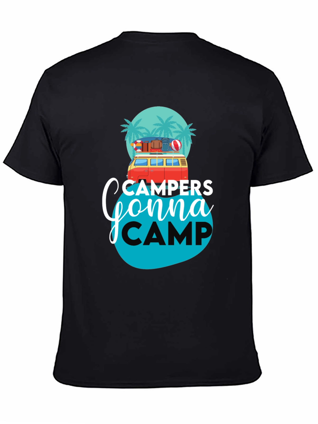 Campers Gonna Camp Graphic Tee - Black