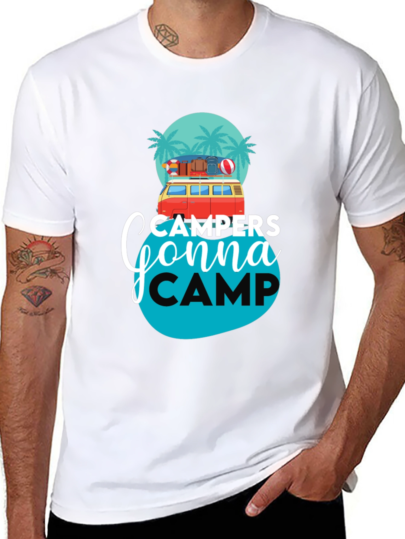 Campers Gonna Camp Graphic Tee - Black