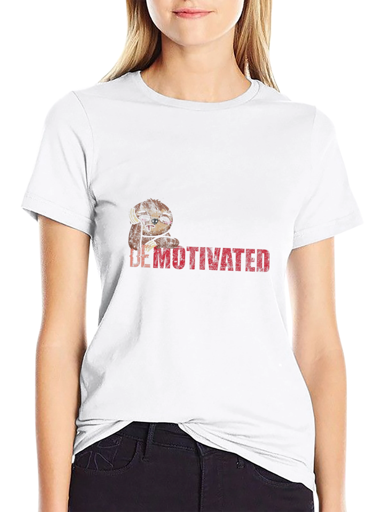 Demotivated Sloth Graphic Tee - Black