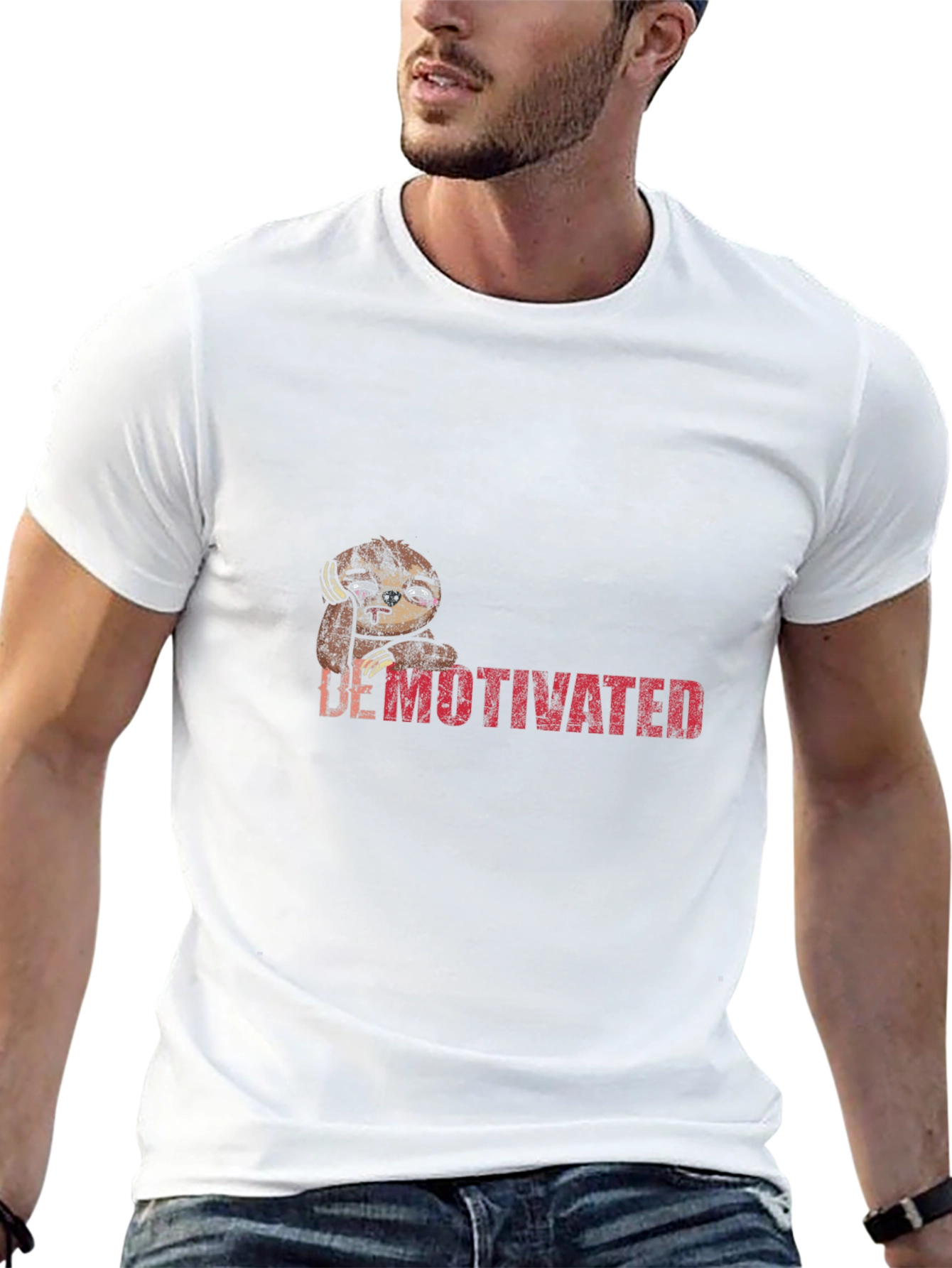 Demotivated Sloth Graphic Tee - Black