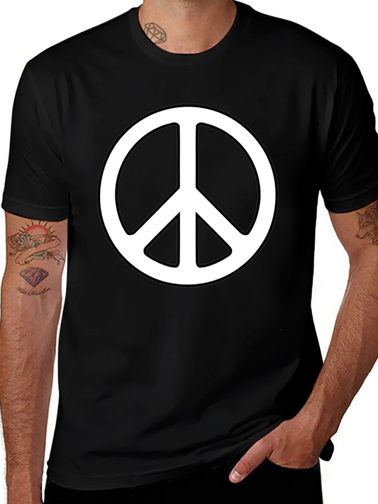 Peace Symbol Graphic Tee - Black