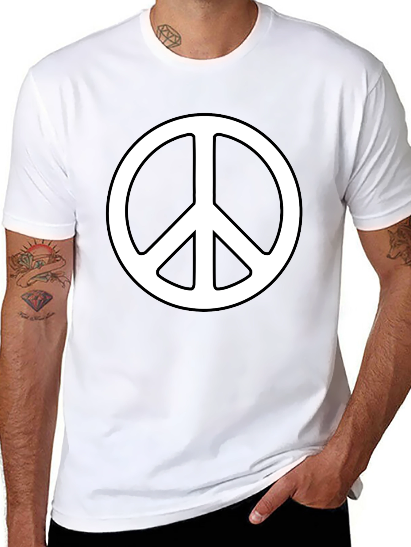 Peace Symbol Graphic Tee - Black