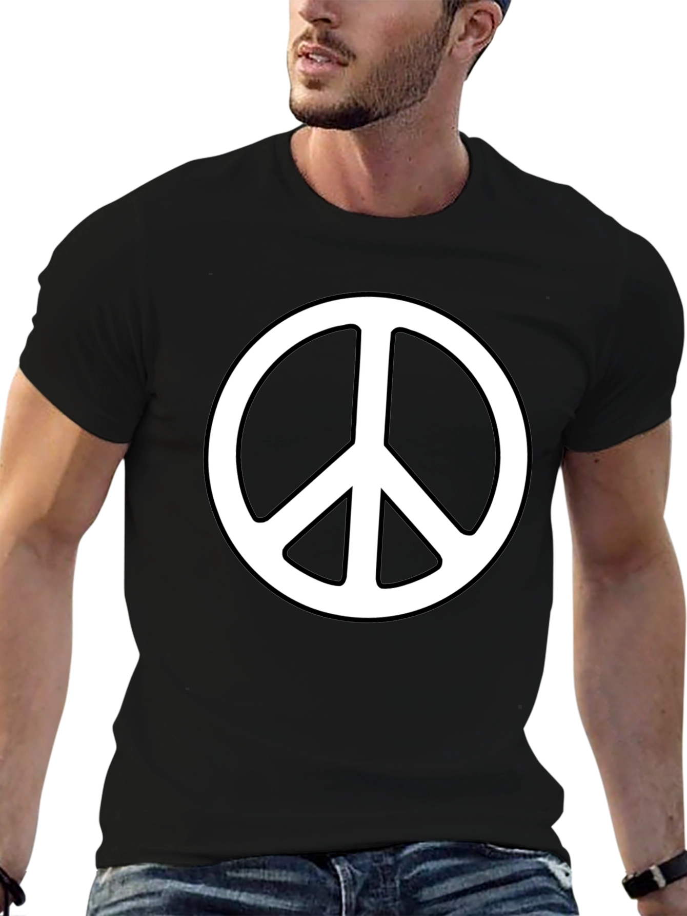 Peace Symbol Graphic Tee - Black