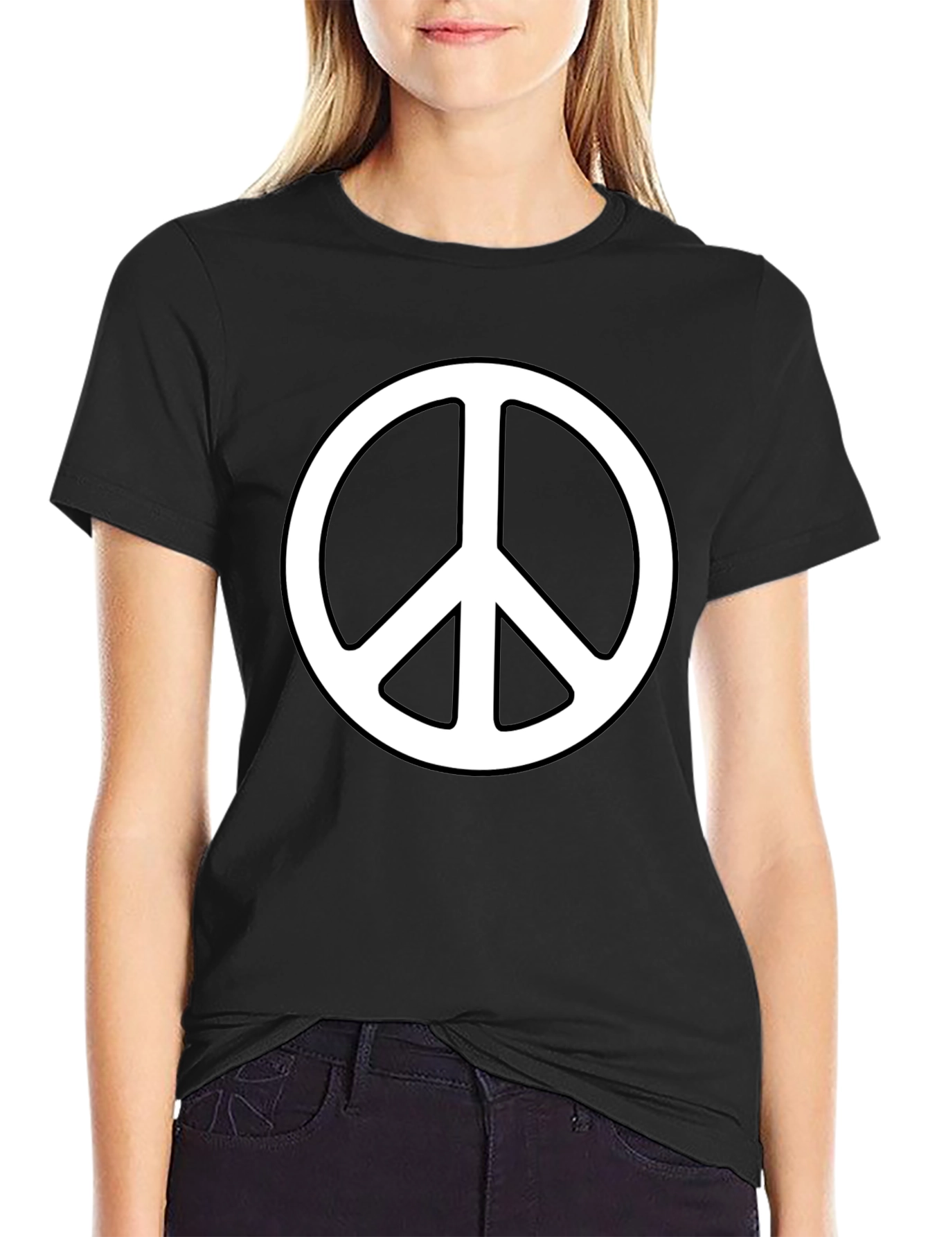 Peace Symbol Graphic Tee - Black