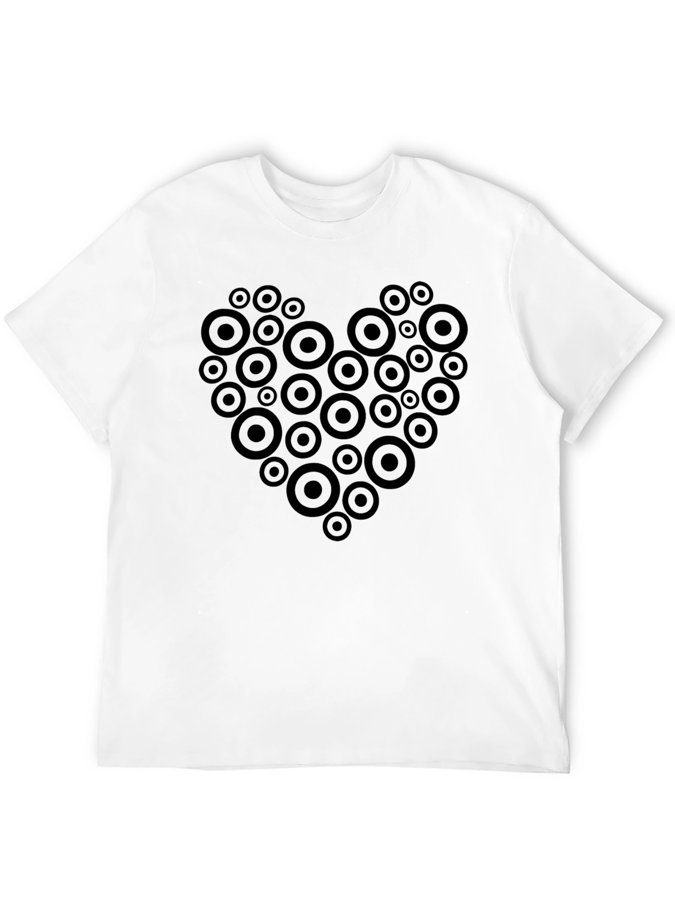 Circle Heart Graphic Tee - Modern Design Casual Style