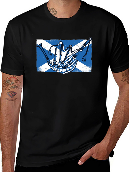 Scottish Bagpipe Saltire T-Shirt