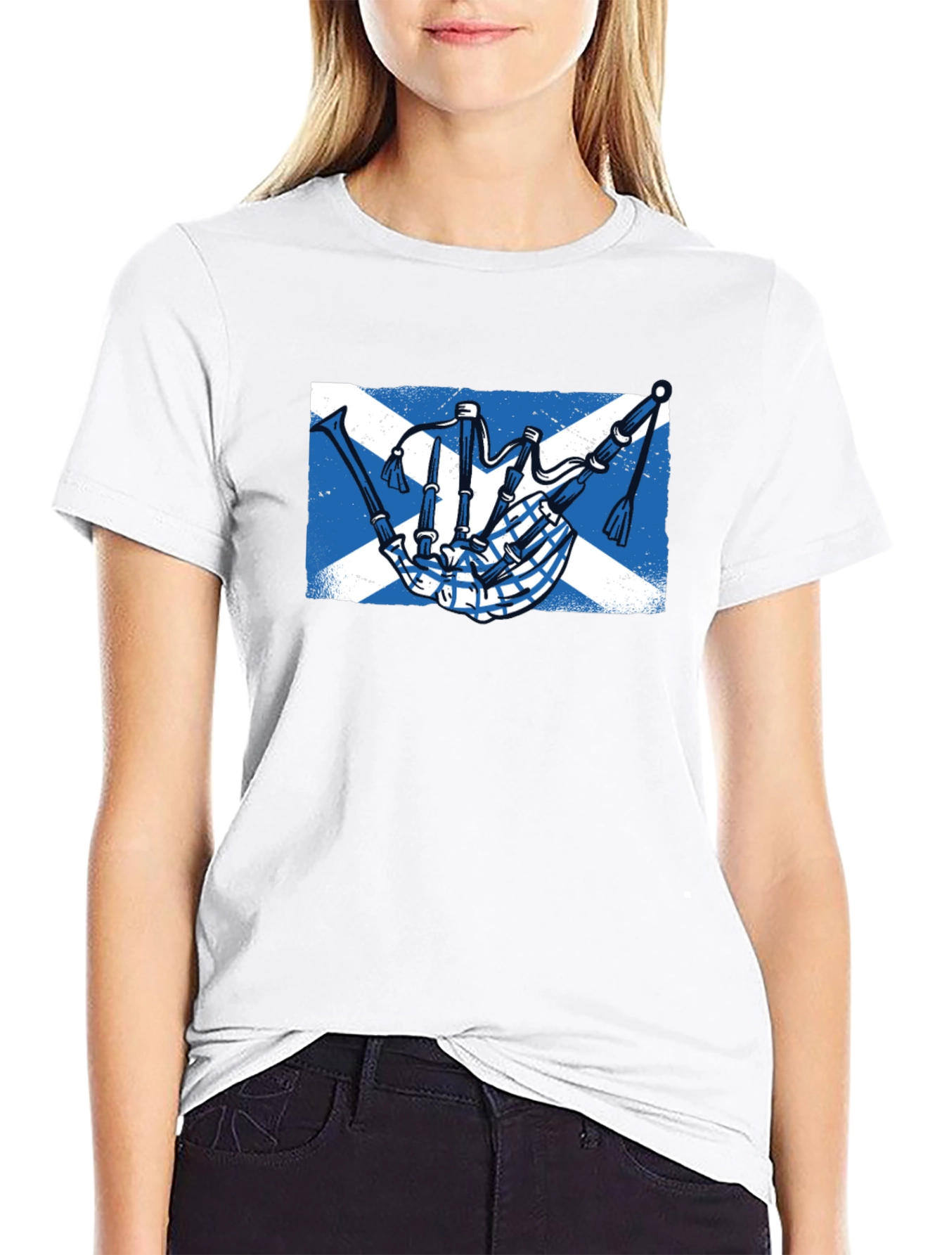 Scottish Bagpipe Saltire T-Shirt