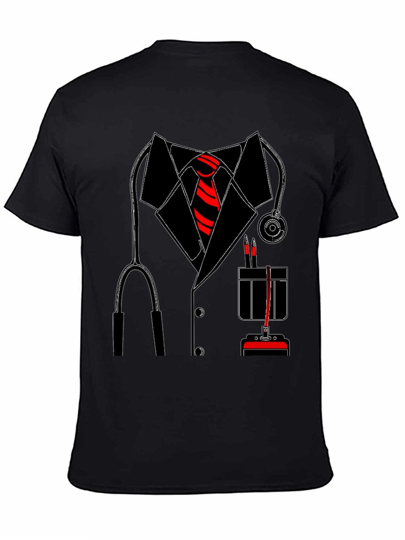 Doctor Costume T-Shirt with Stethoscope & Tie