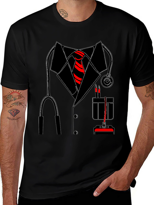 Doctor Costume T-Shirt with Stethoscope & Tie