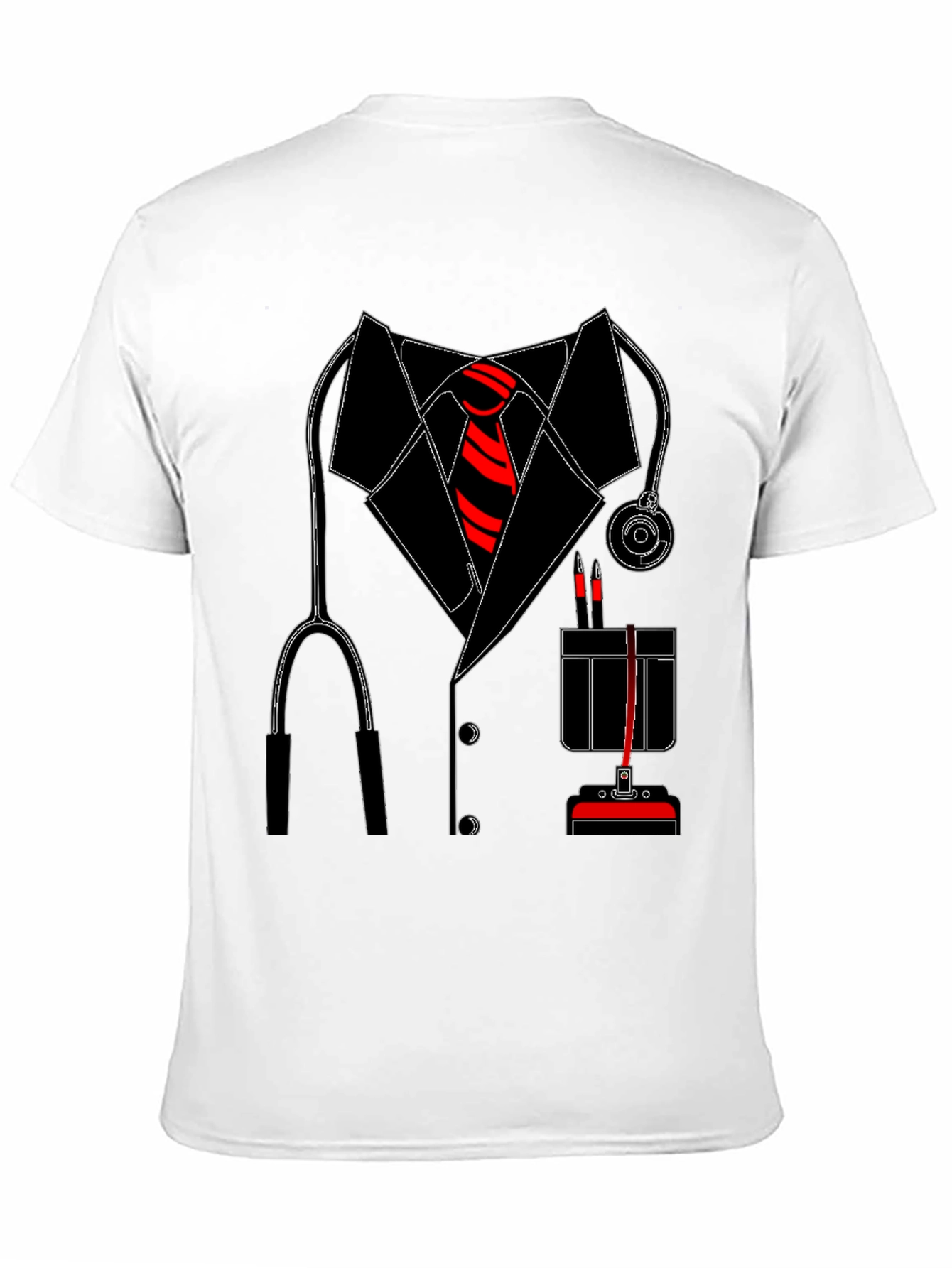 Doctor Costume T-Shirt with Stethoscope & Tie