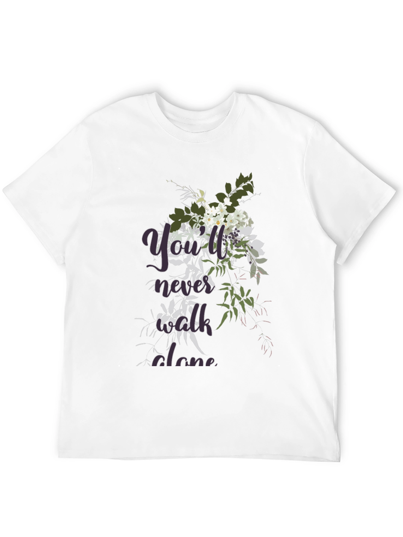 Floral Youll Never Walk Alone Black T-Shirt