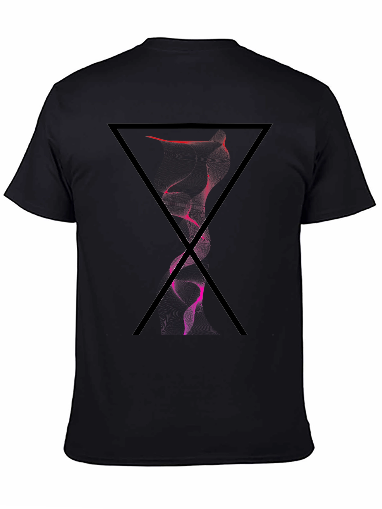 Abstract Triangle Graphic Tee - Black
