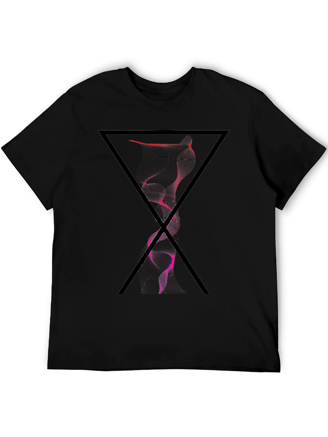 Abstract Triangle Graphic Tee - Black