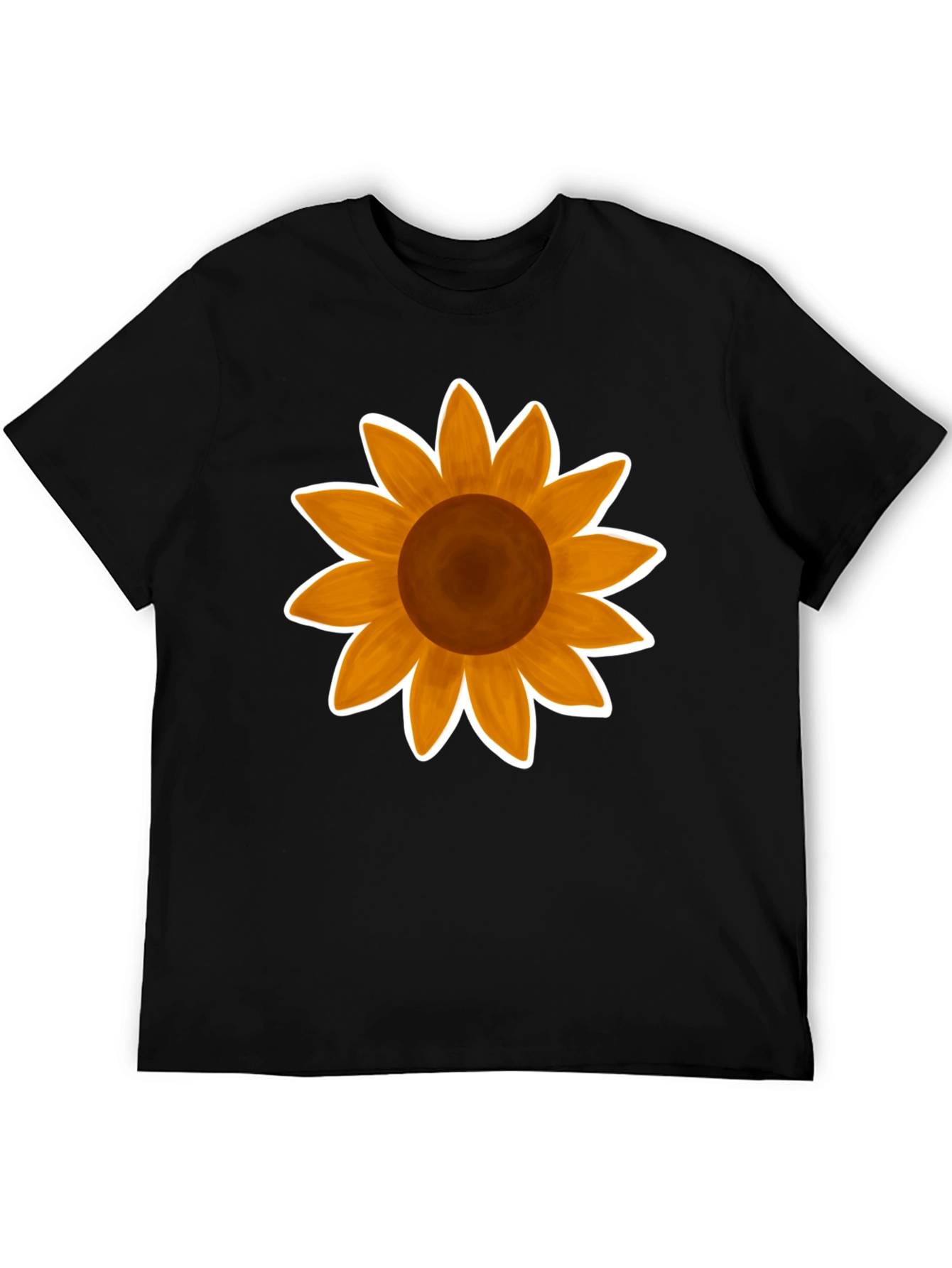 Sunflower Graphic Tee - Stylish Black Cotton T-Shirt