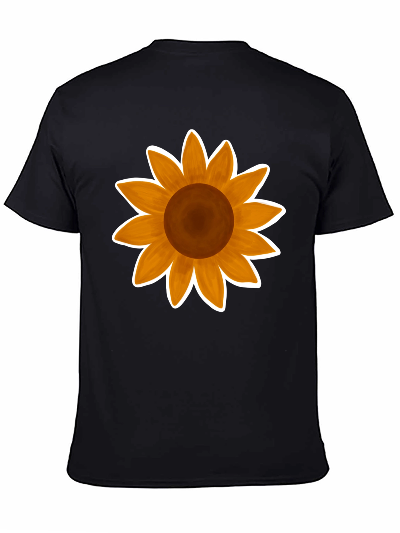 Sunflower Graphic Tee - Stylish Black Cotton T-Shirt