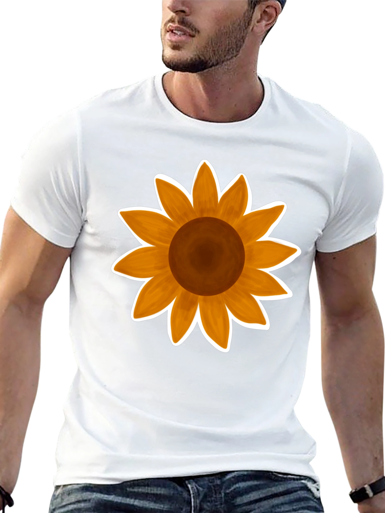 Sunflower Graphic Tee - Stylish Black Cotton T-Shirt