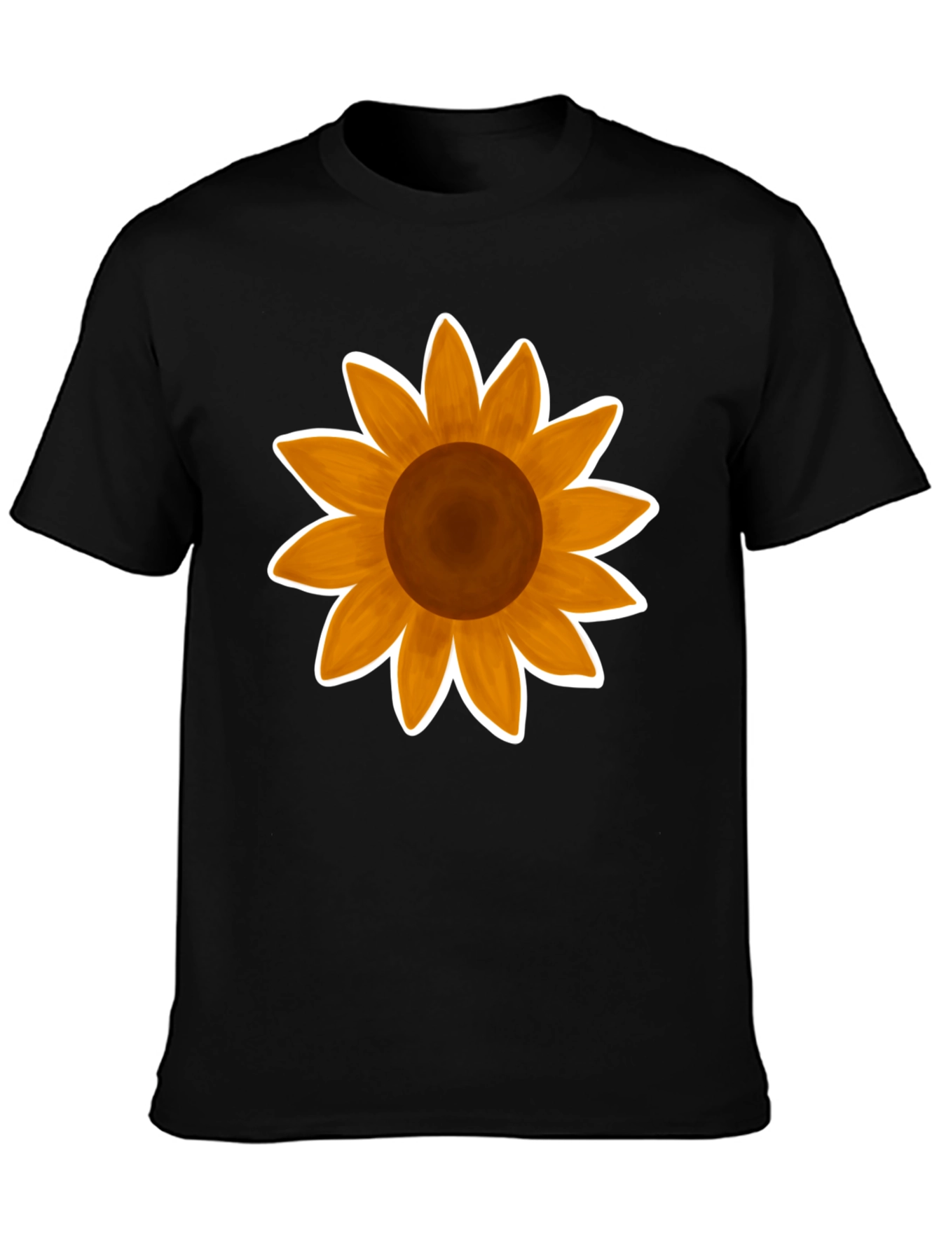 Sunflower Graphic Tee - Stylish Black Cotton T-Shirt