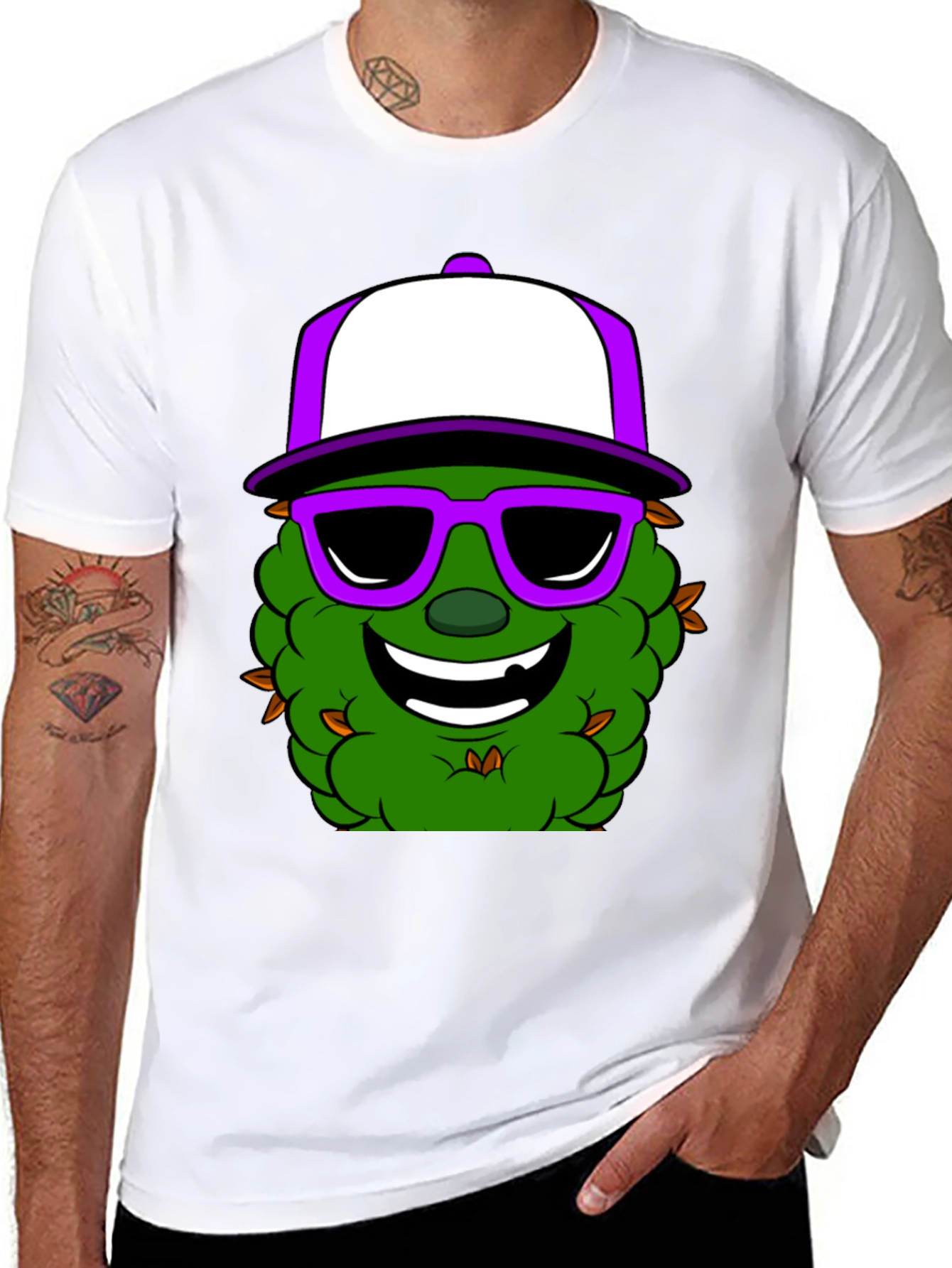 Cool Cannabis Cartoon Black T-Shirt