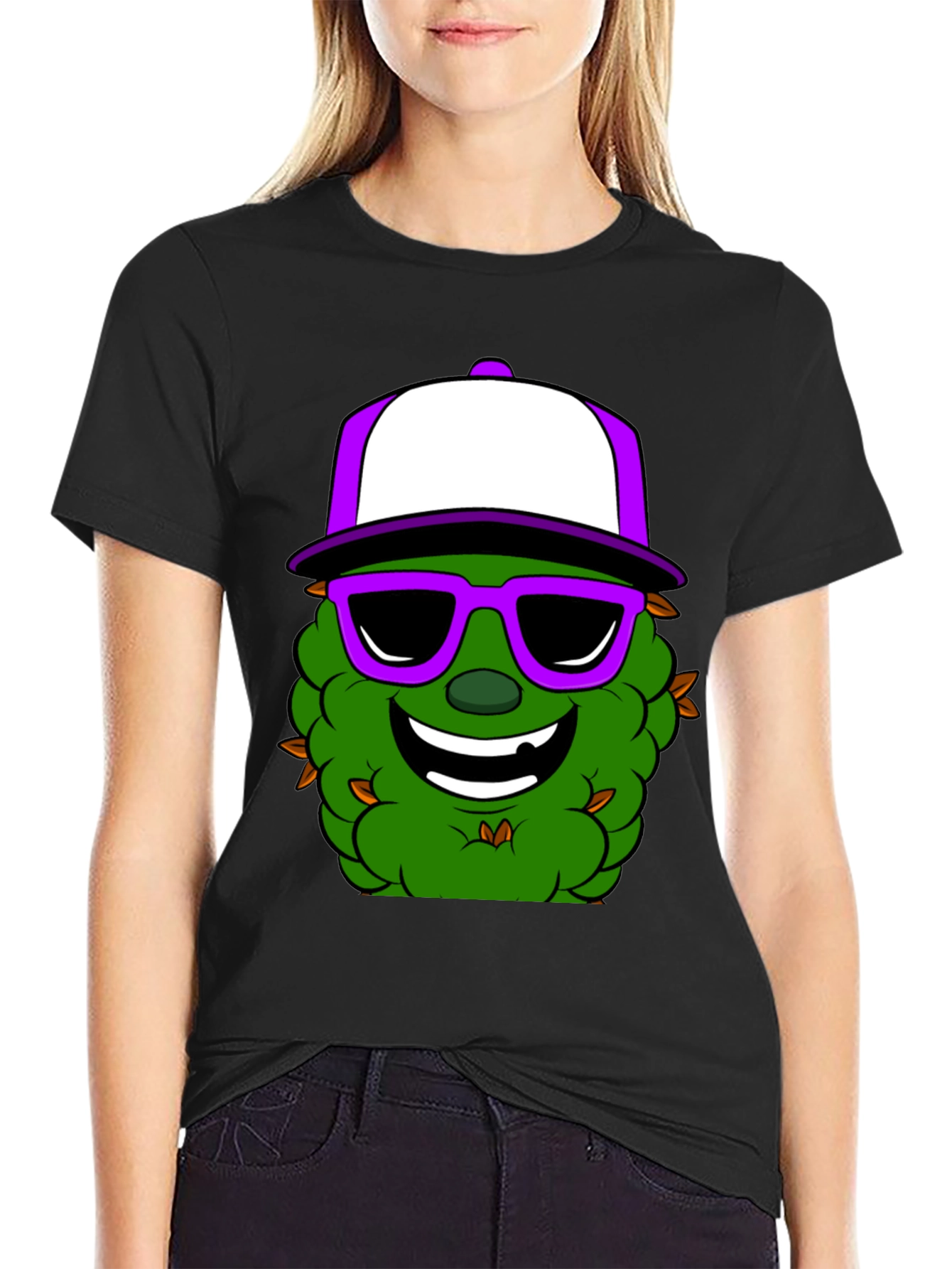 Cool Cannabis Cartoon Black T-Shirt