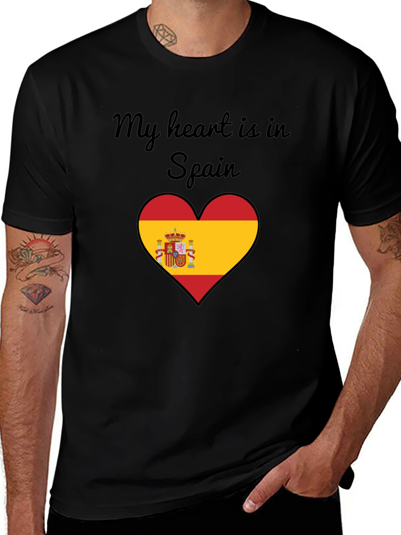 My Heart is in Spain T-Shirt - Black