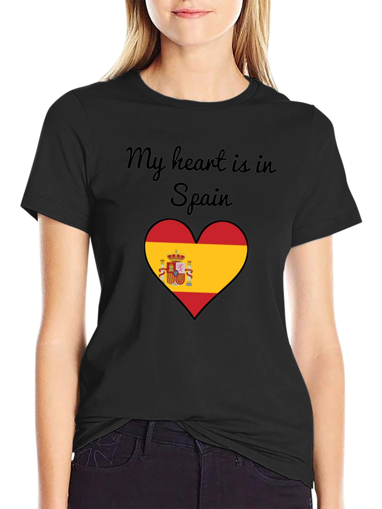 My Heart is in Spain T-Shirt - Black