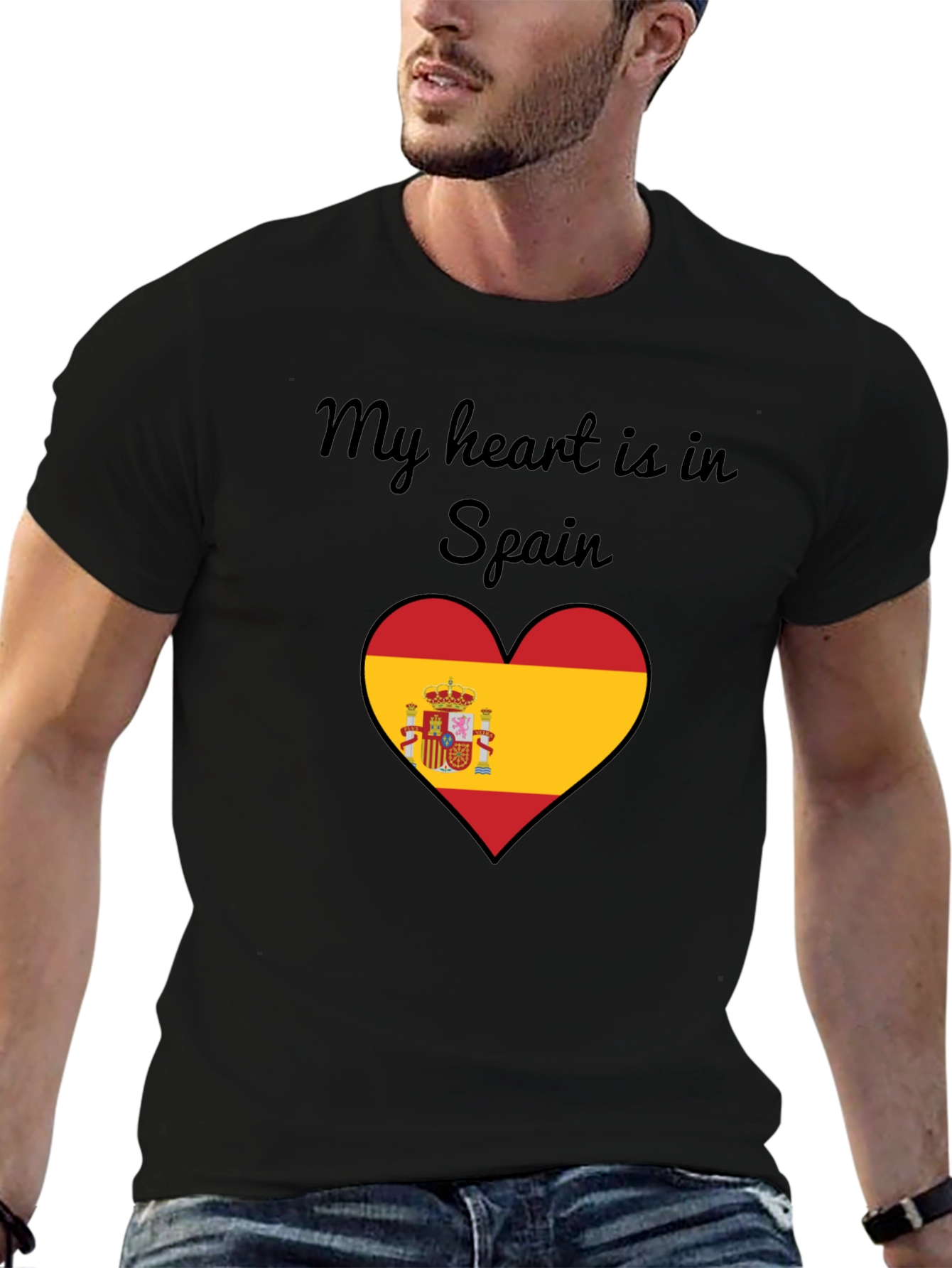 My Heart is in Spain T-Shirt - Black