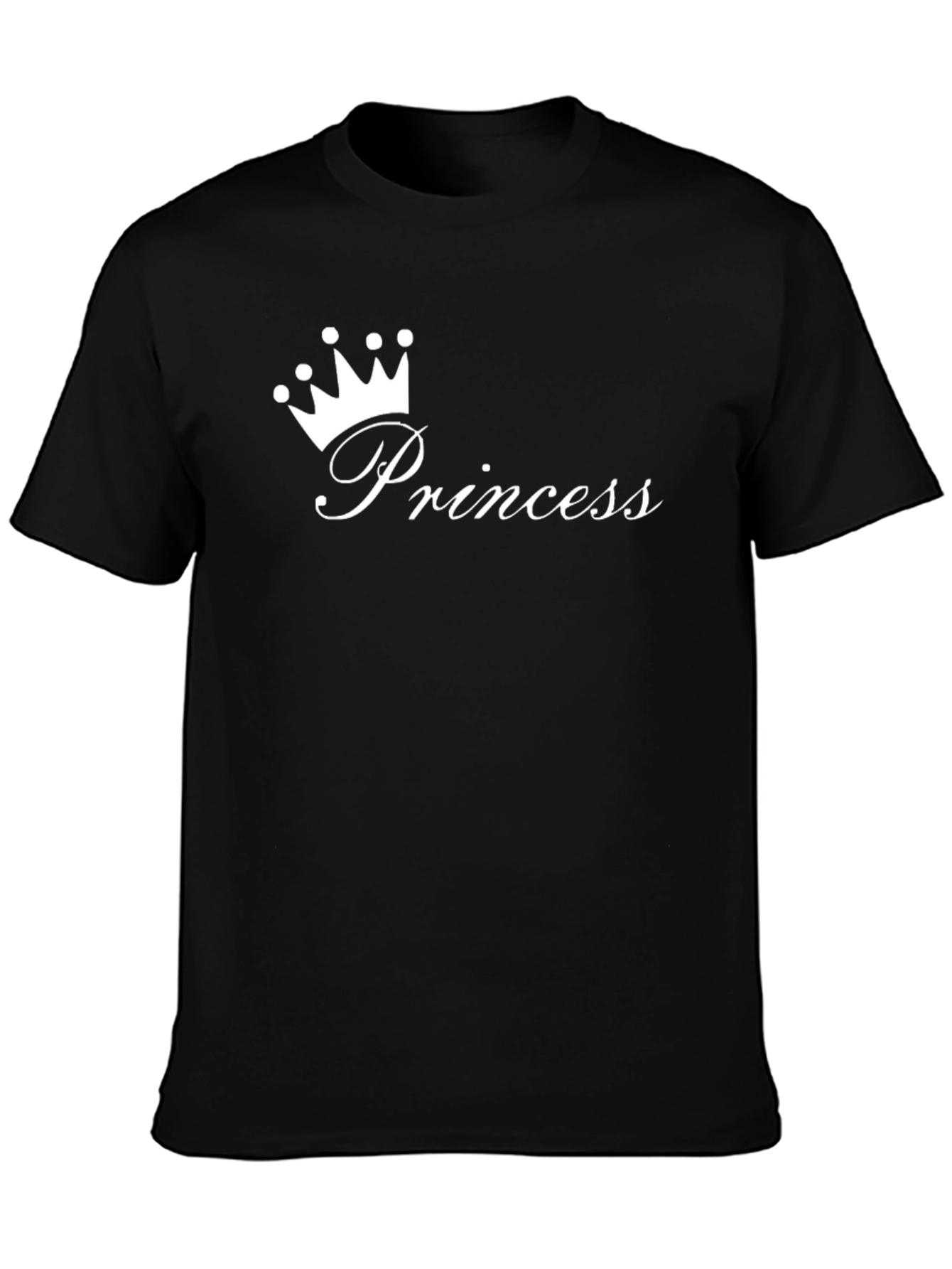 Princess Crown Graphic Tee - Stylish Black T-Shirt