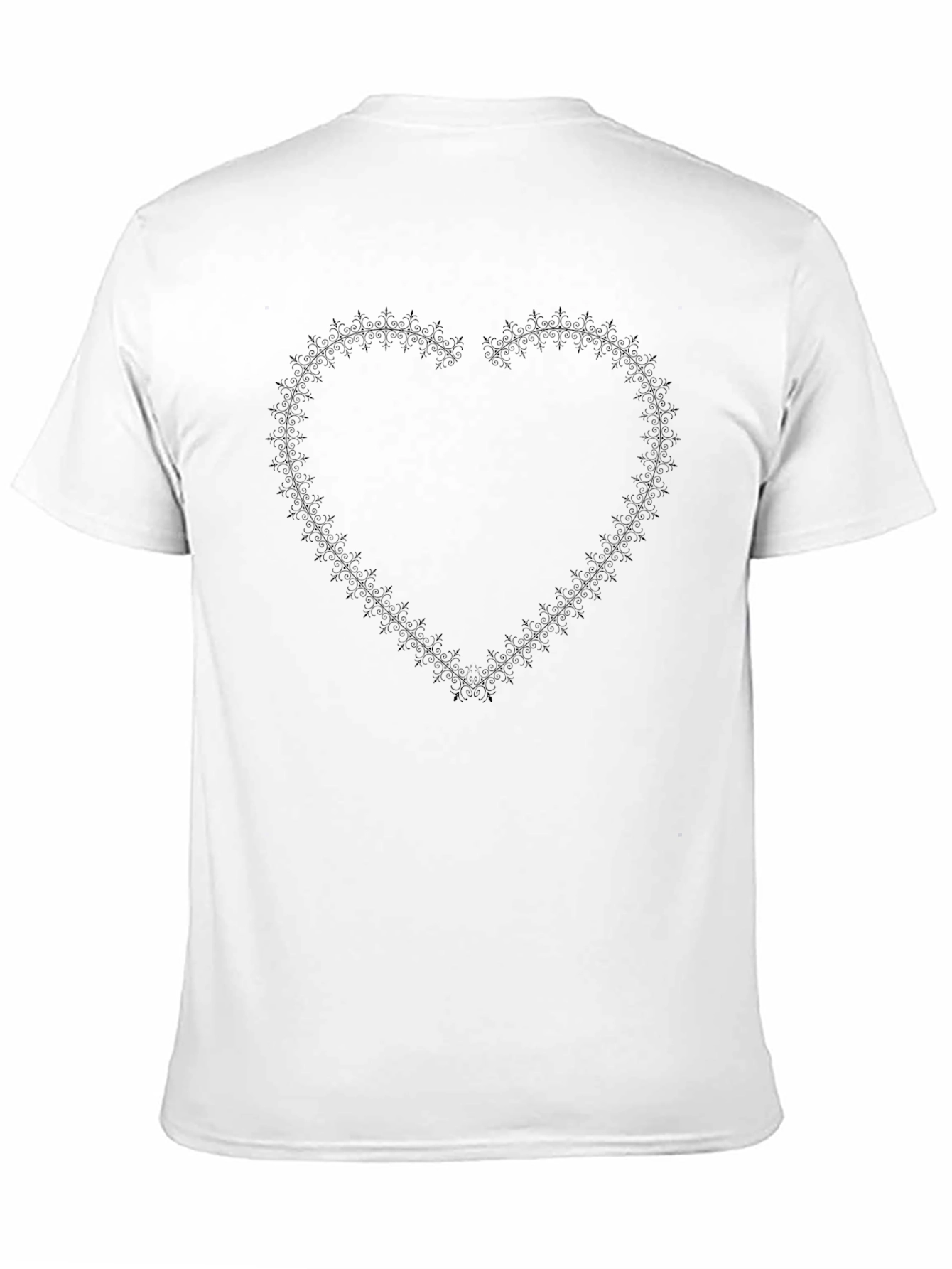 Heart Stitching Mens Black T-Shirt