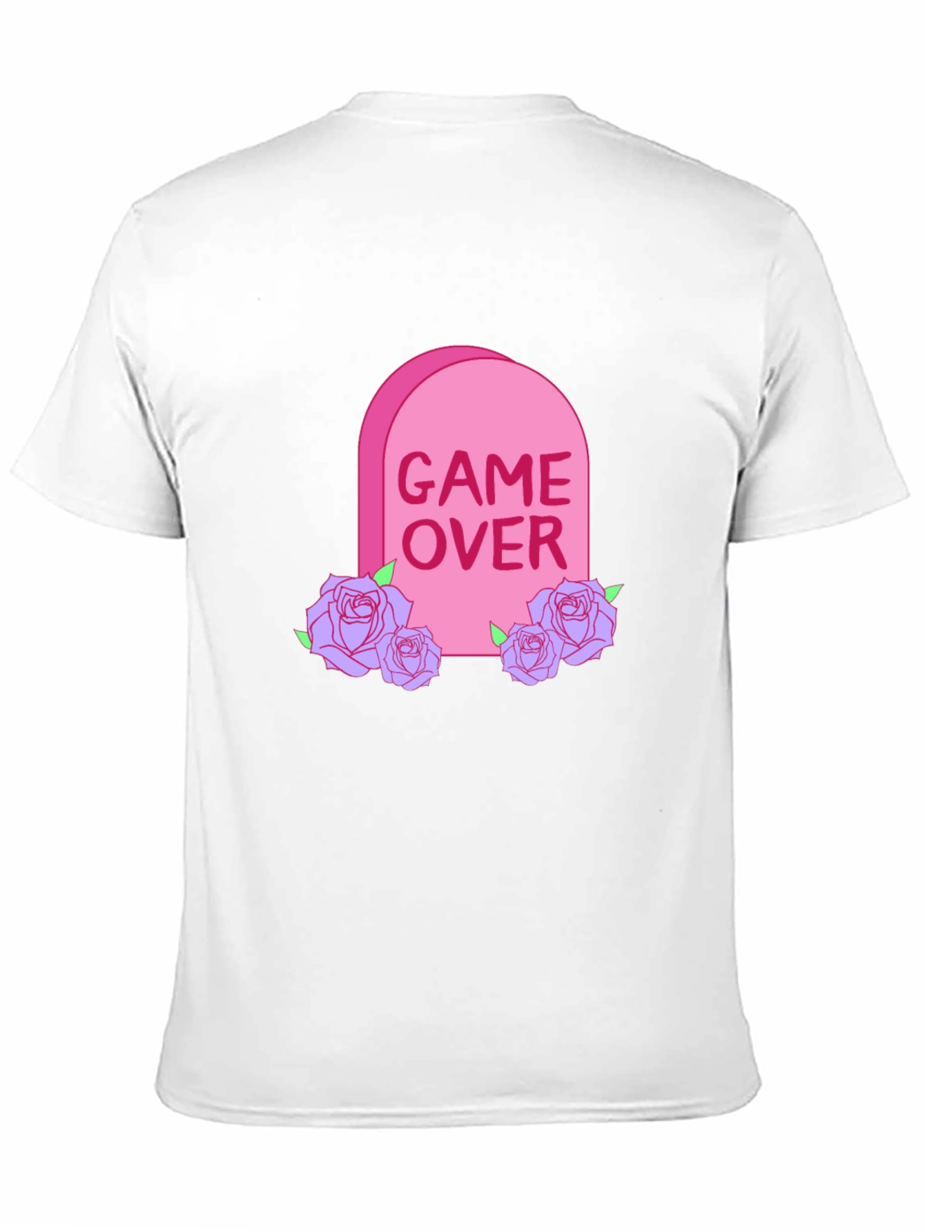 Game Over Tombstone Rose Graphic T-Shirt