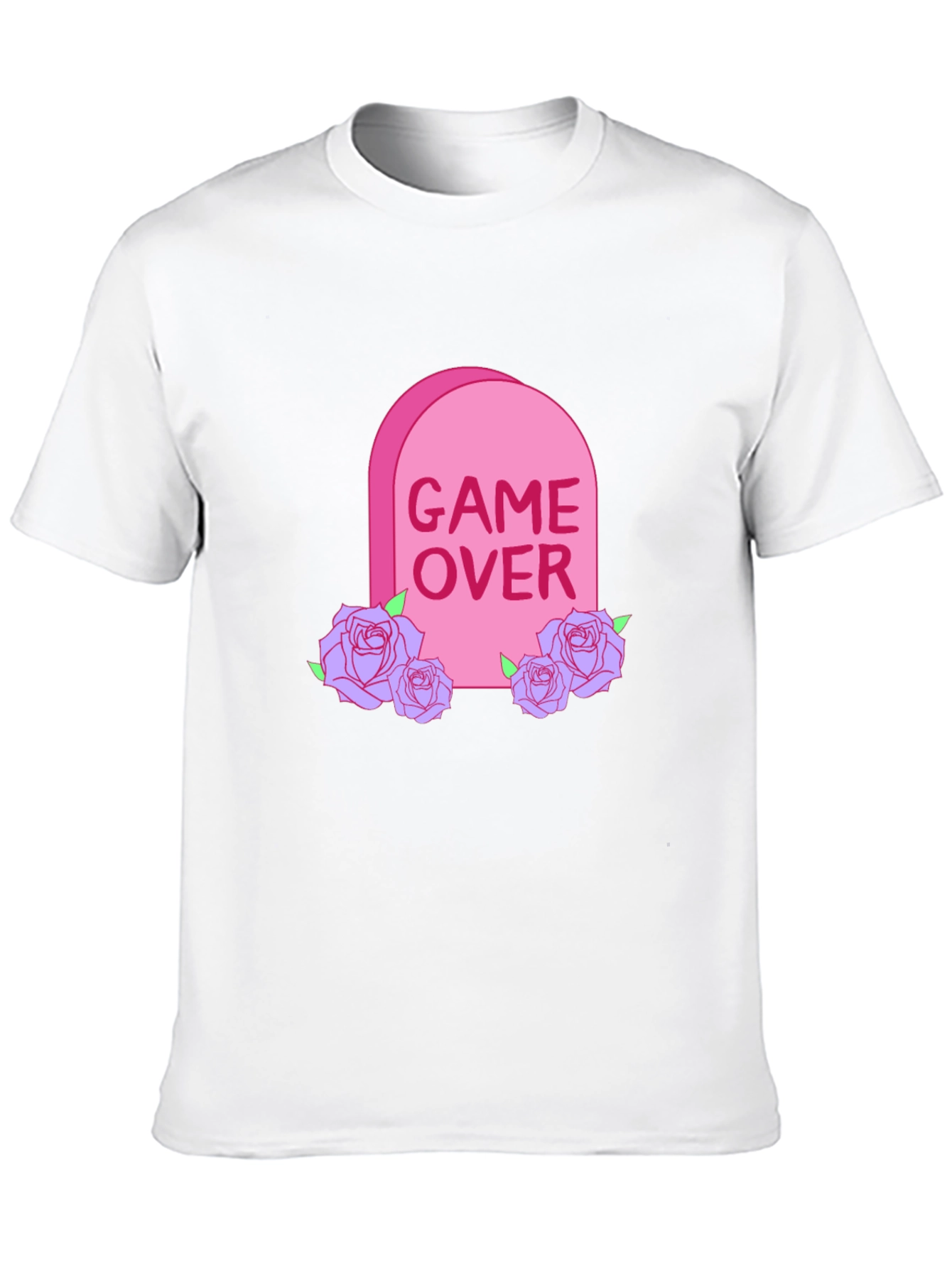 Game Over Tombstone Rose Graphic T-Shirt
