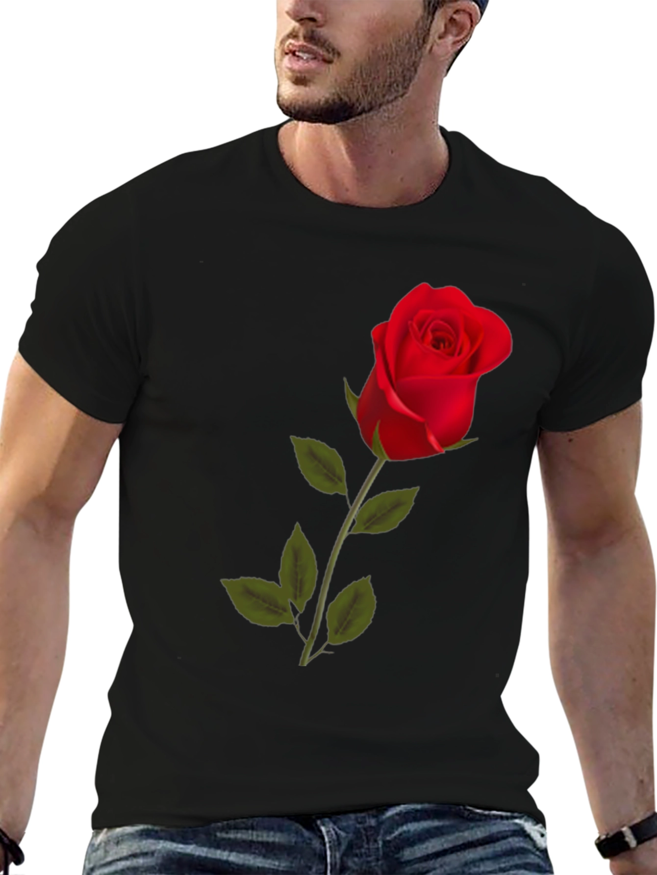 Rose Graphic T-Shirt | Classic Black Tee