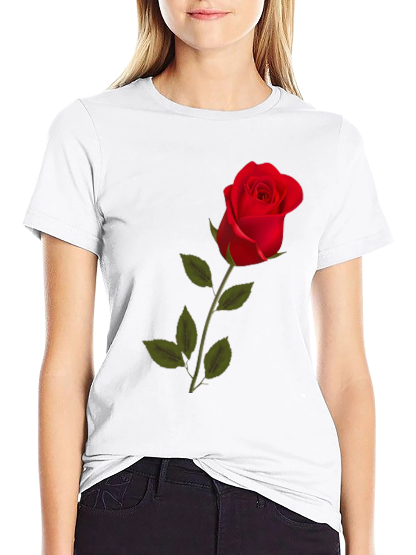 Rose Graphic T-Shirt | Classic Black Tee