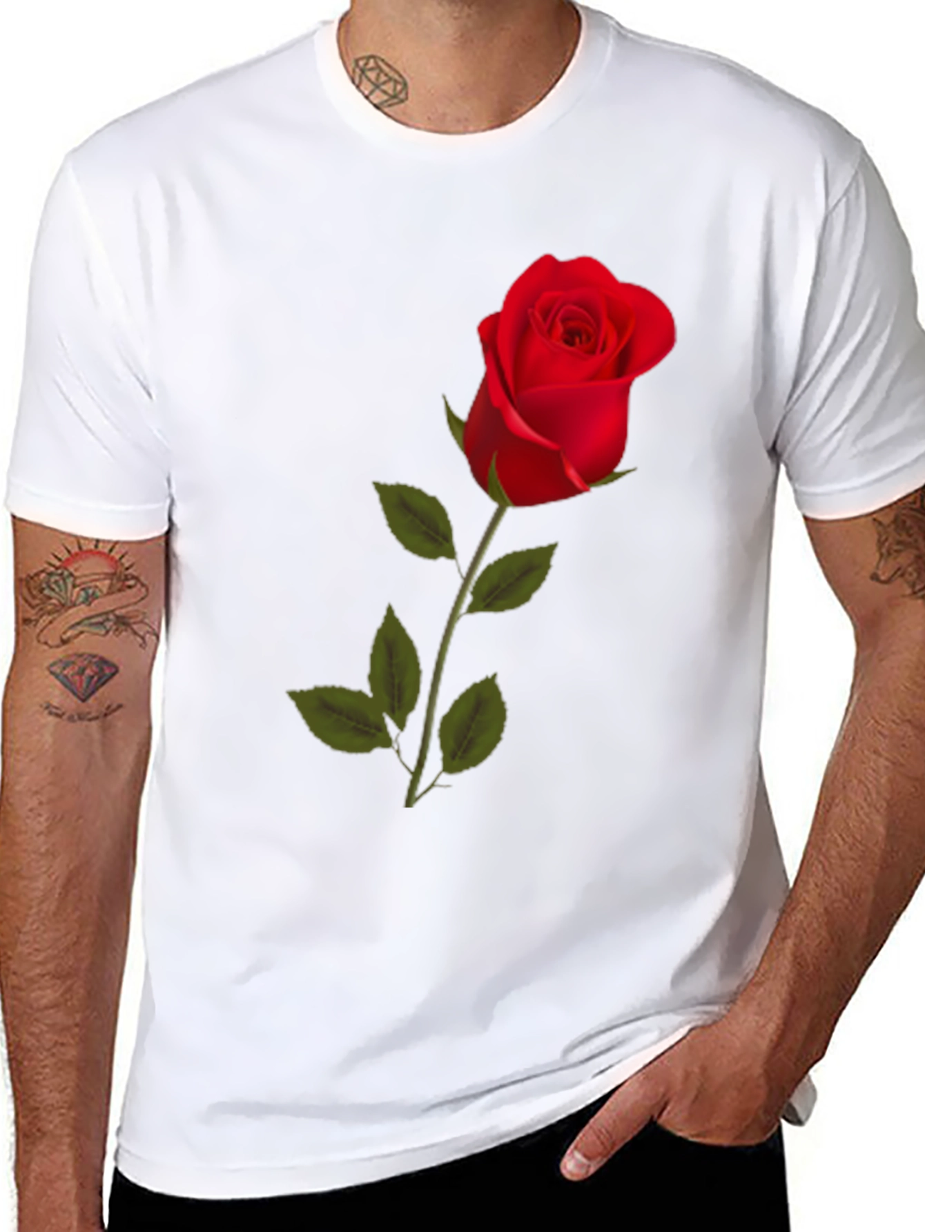 Rose Graphic T-Shirt | Classic Black Tee
