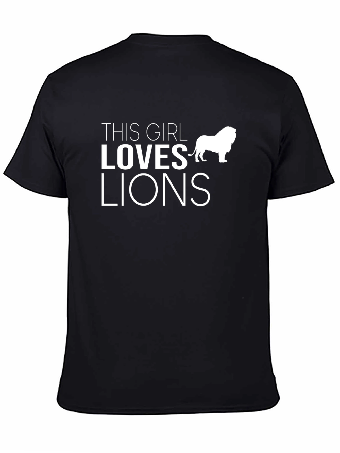 This Girl Loves Lions Graphic Tee - Black