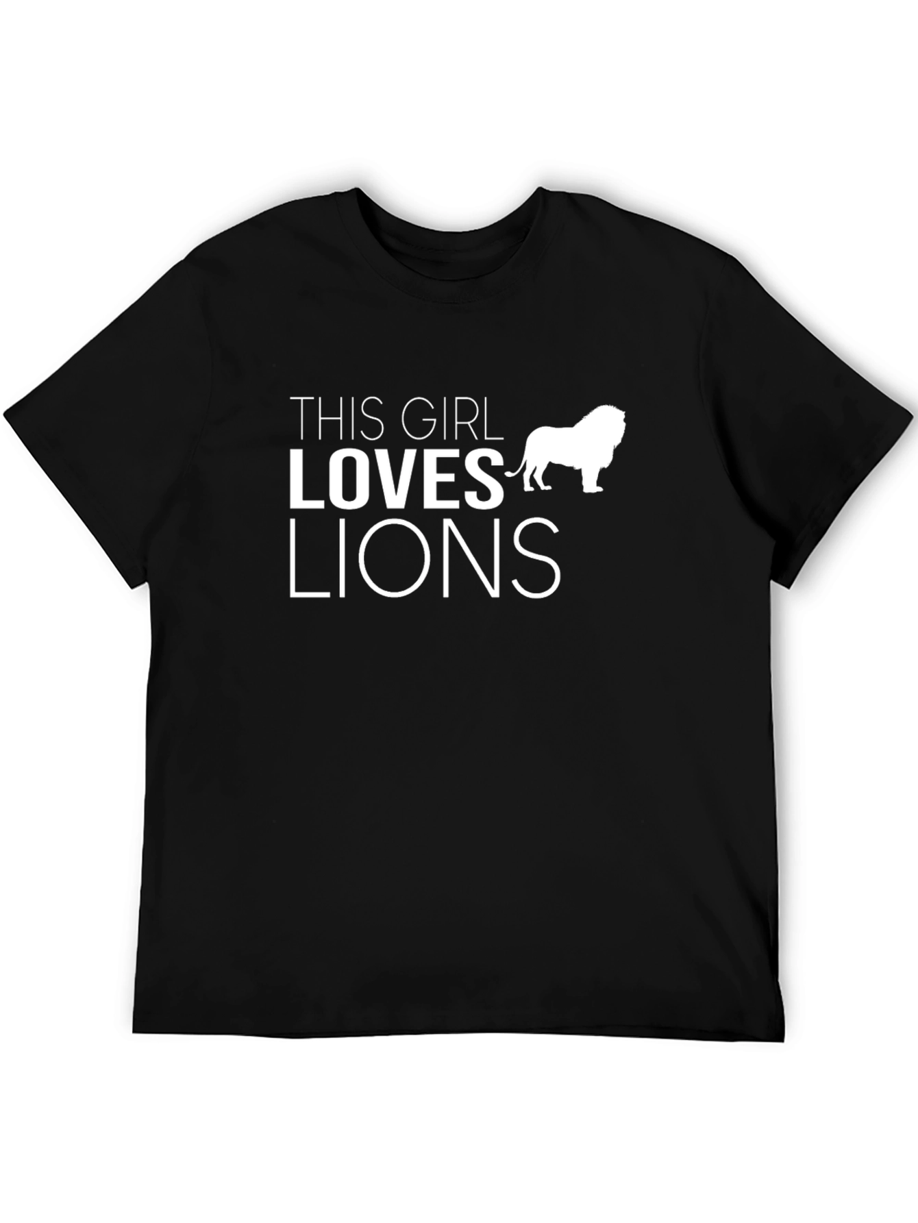 This Girl Loves Lions Graphic Tee - Black