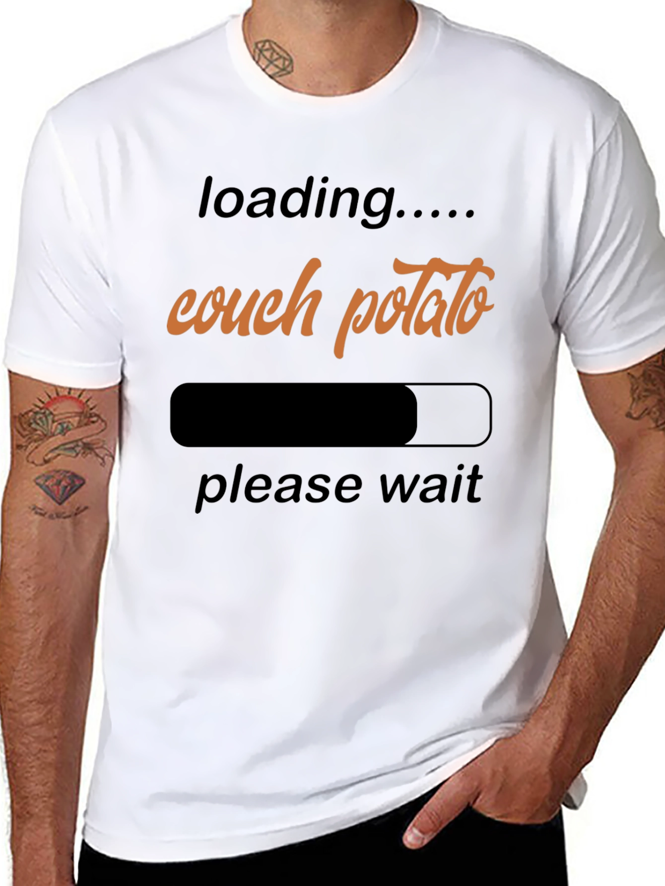 Couch Potato Loading Funny Graphic Tee