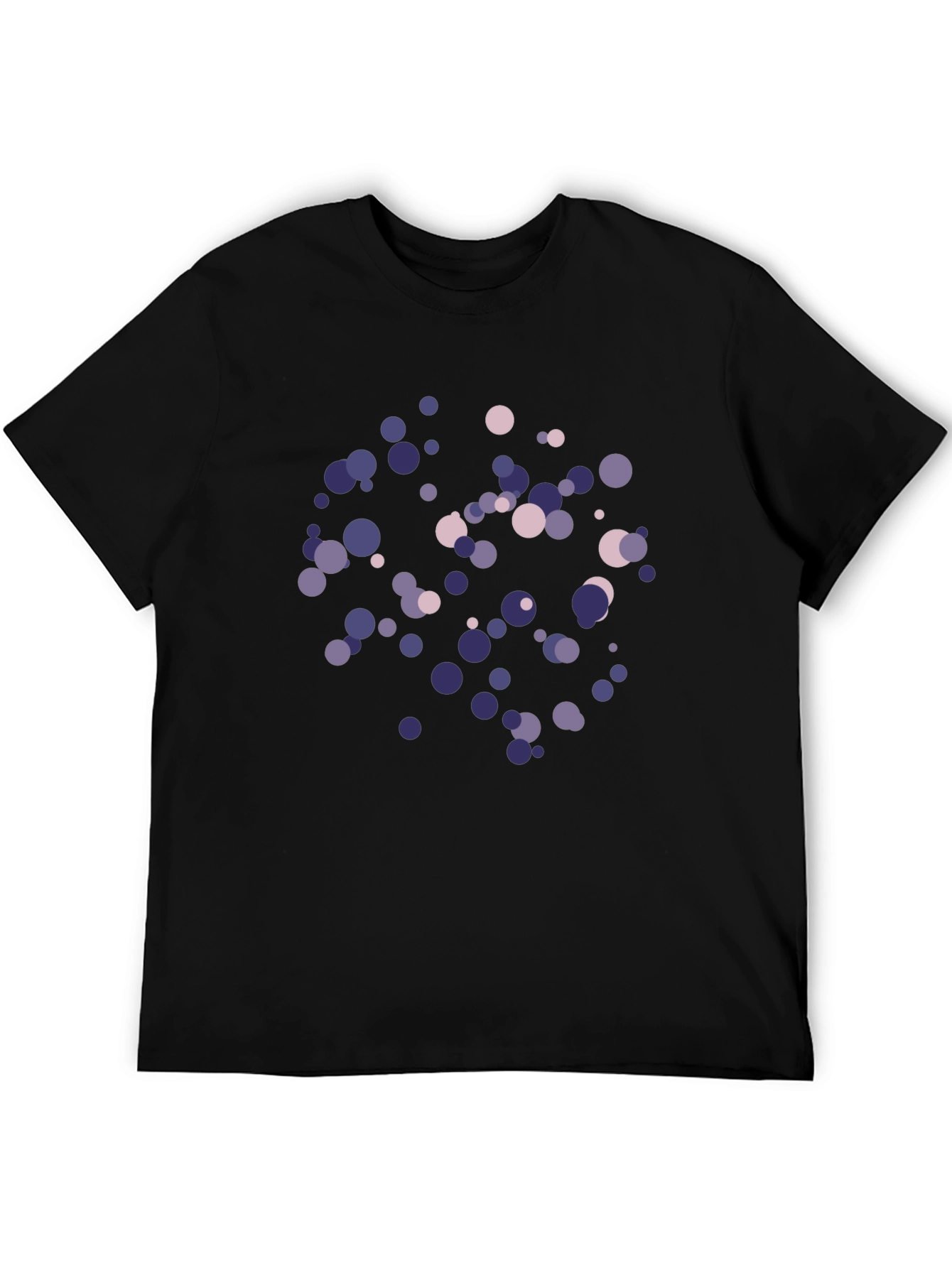 Abstract Polka Dot Print Black T-Shirt