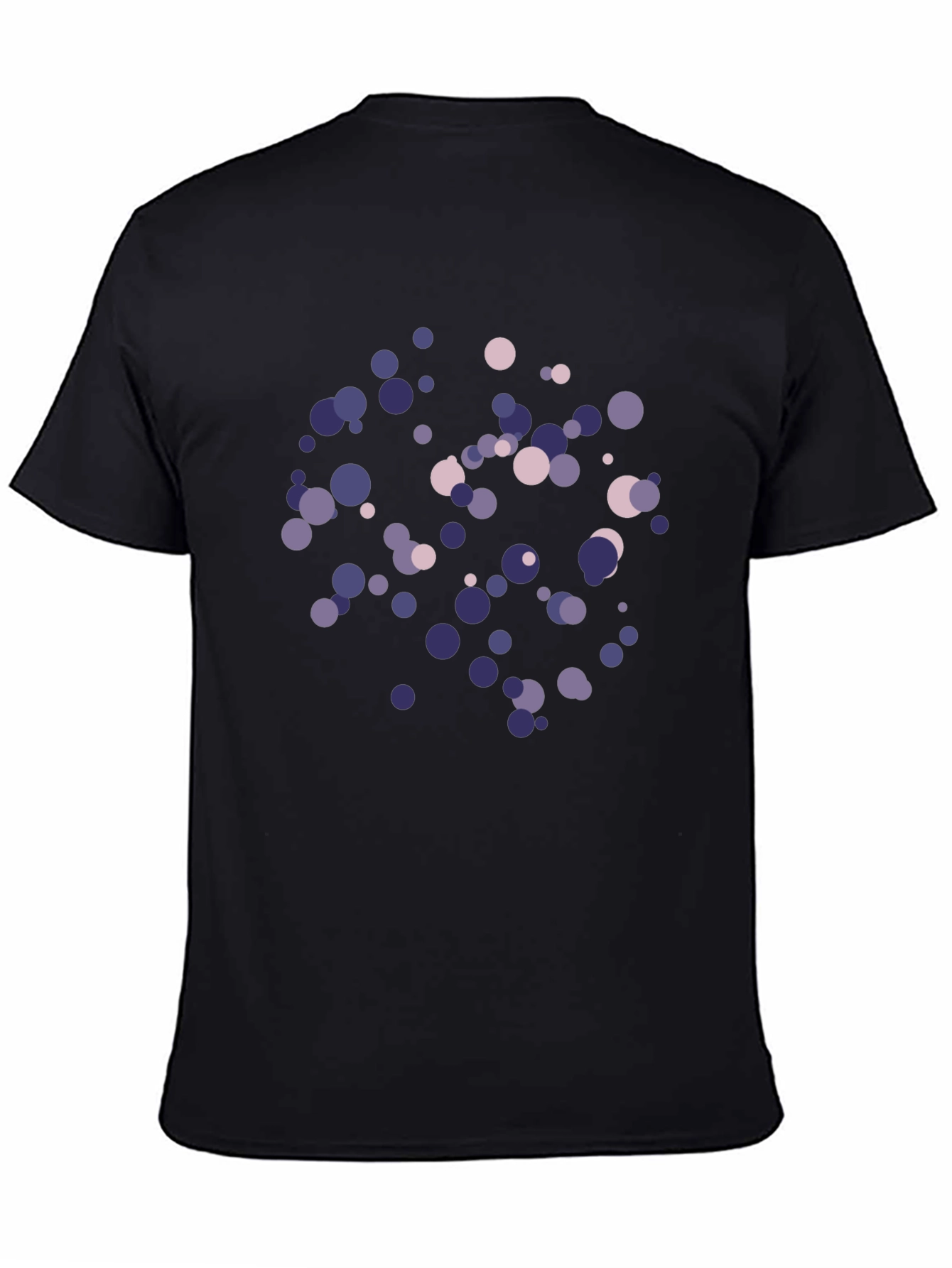 Abstract Polka Dot Print Black T-Shirt