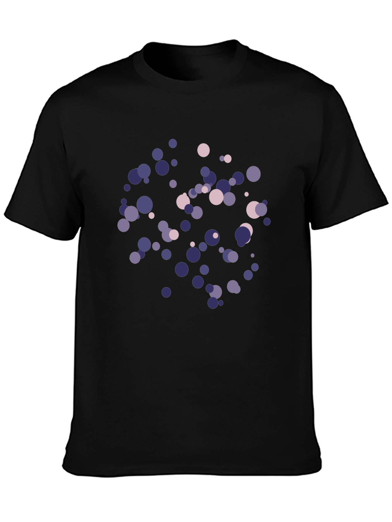 Abstract Polka Dot Print Black T-Shirt