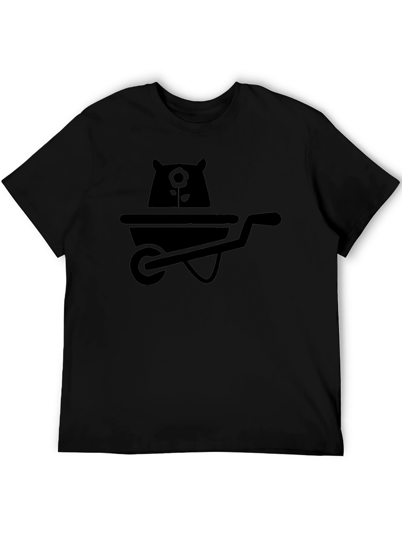 Bear in Wheelbarrow Graphic Tee - Black