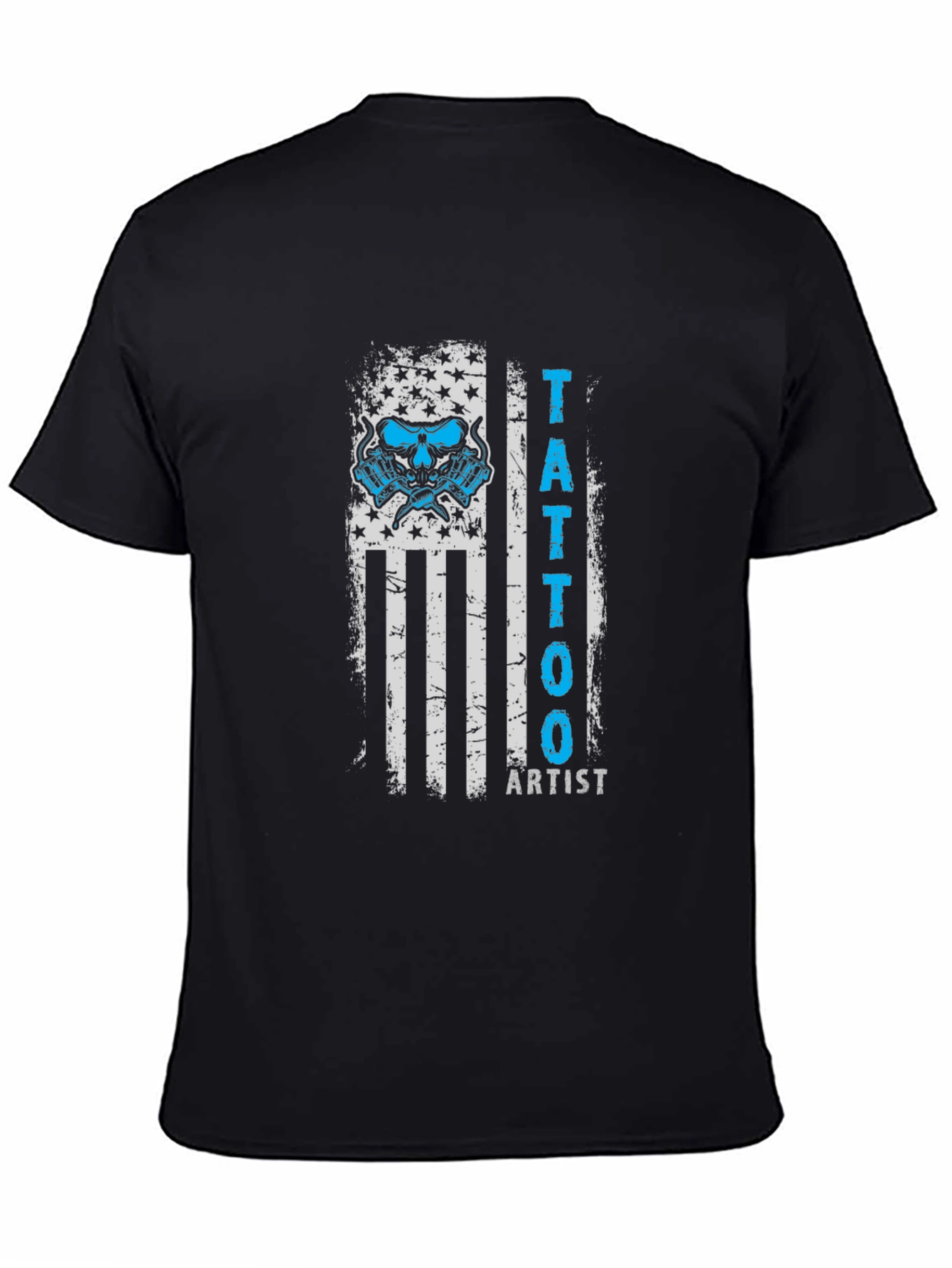Tattoo Artist USA Flag Graphic Tee - Black