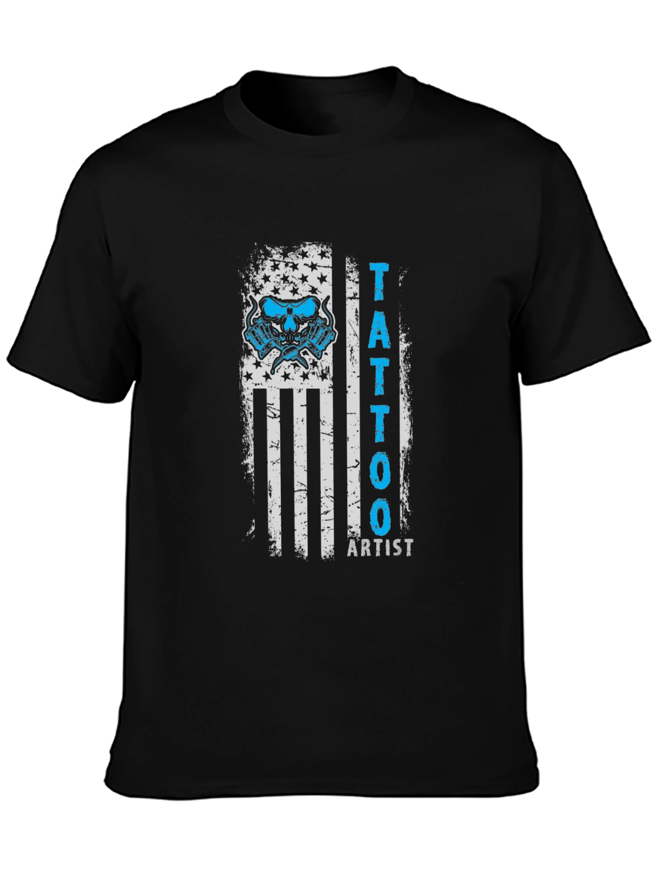 Tattoo Artist USA Flag Graphic Tee - Black