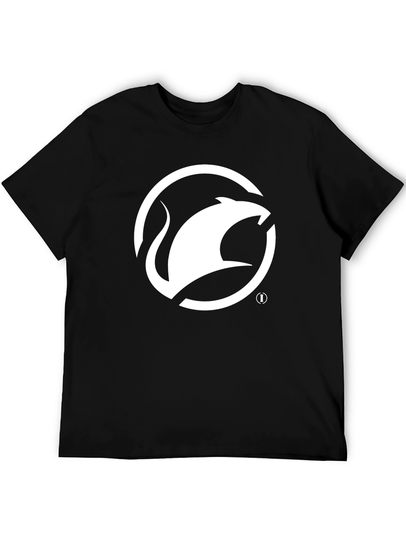 Black T-Shirt with White Rat Logo