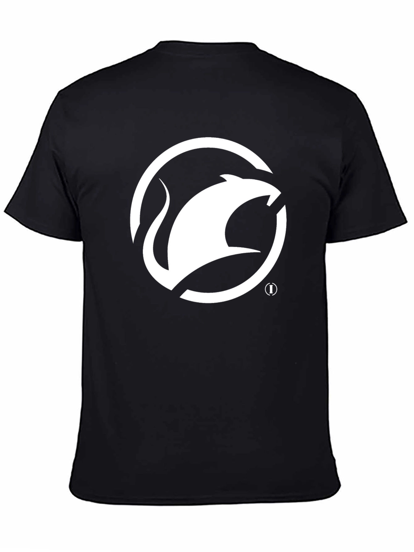 Black T-Shirt with White Rat Logo