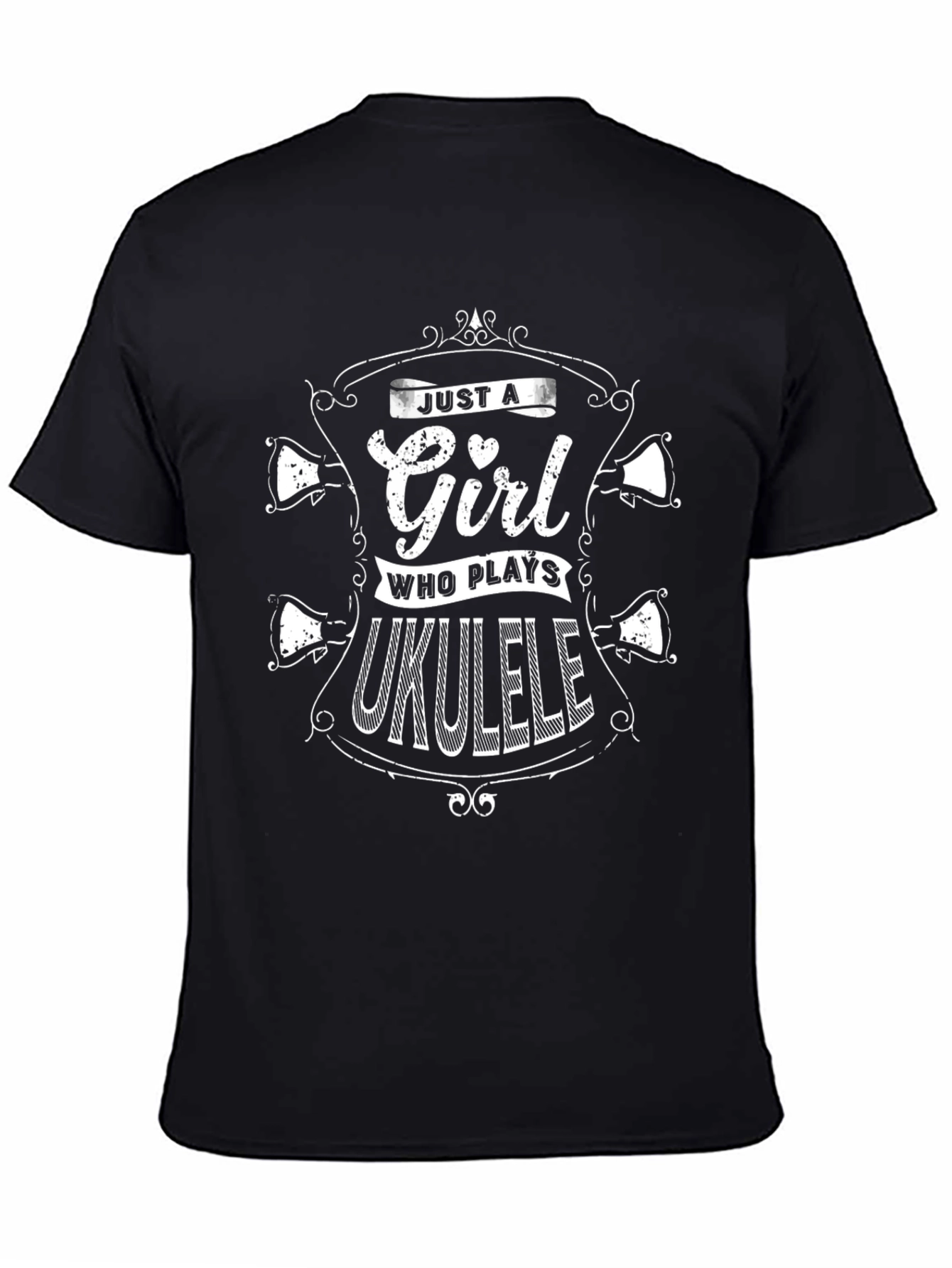 Just a Girl Who Plays Ukulele T-Shirt - Black