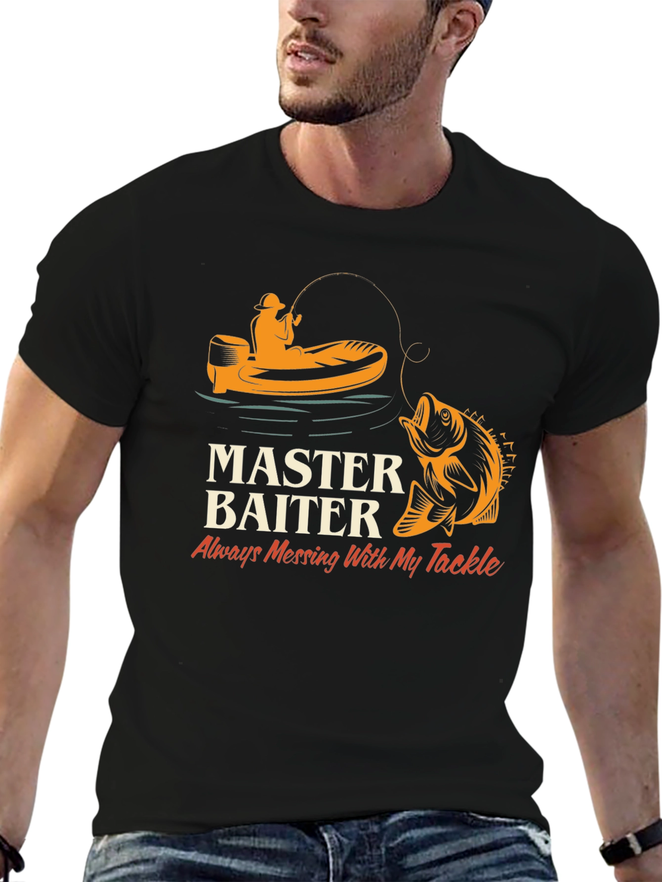 Master Baiter Funny Fishing Graphic T-Shirt