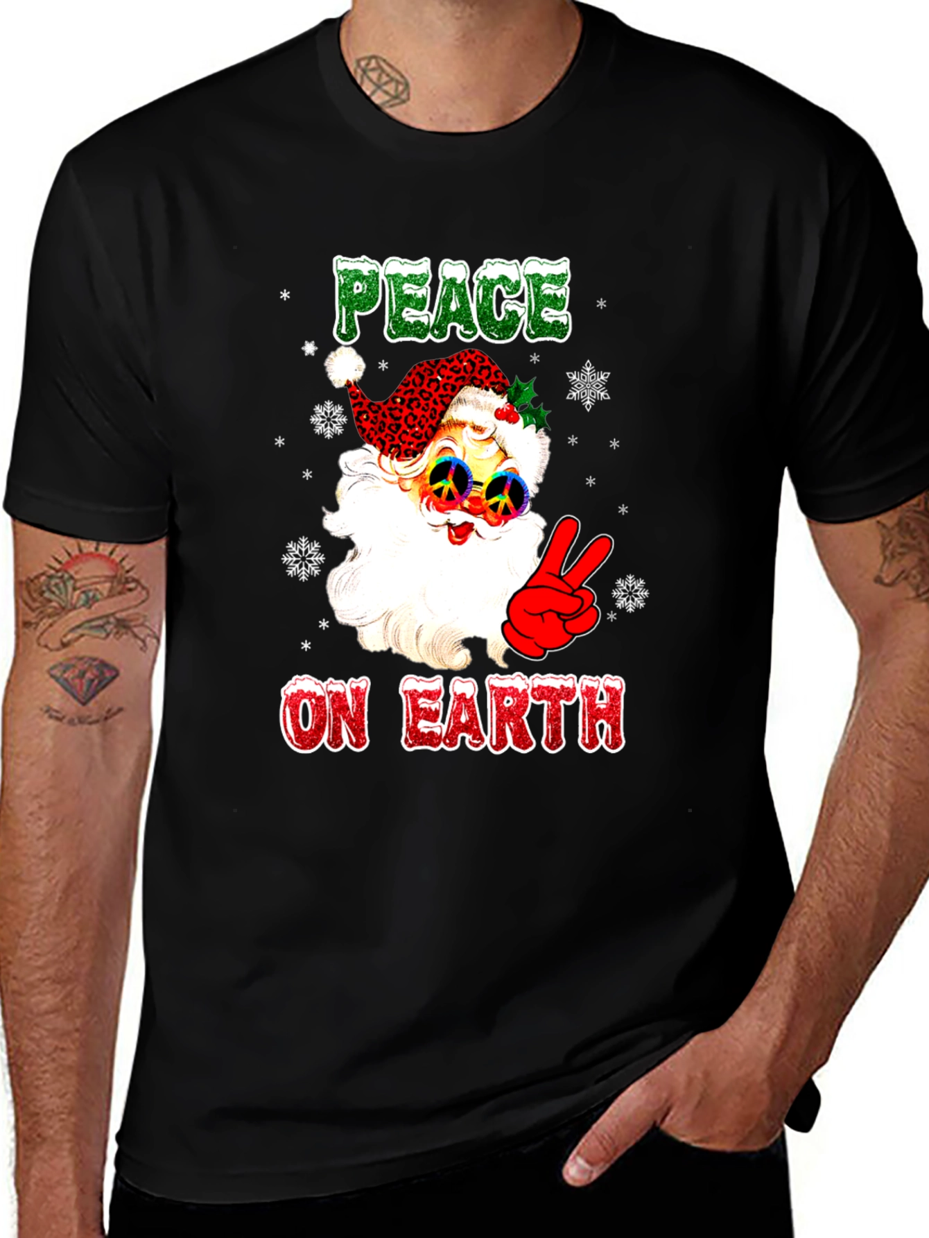 Peace on Earth Santa Graphic Tee